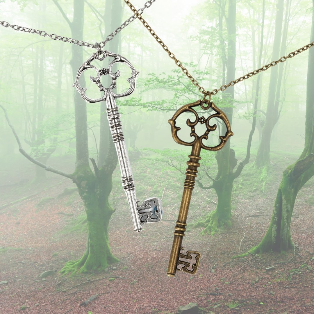 Antique Key Pendant Necklace in Gift Box (Aged Brass Tone or Silver) by The Bullish Store - I Bought a Yard Sale