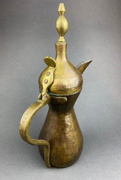 Antique Large Aftaba. Primitive, Hand Hammered Brass Vessel for Water. Made in Northern India and Persia. Highly Collectible Pitcher. - I Bought a Yard Sale