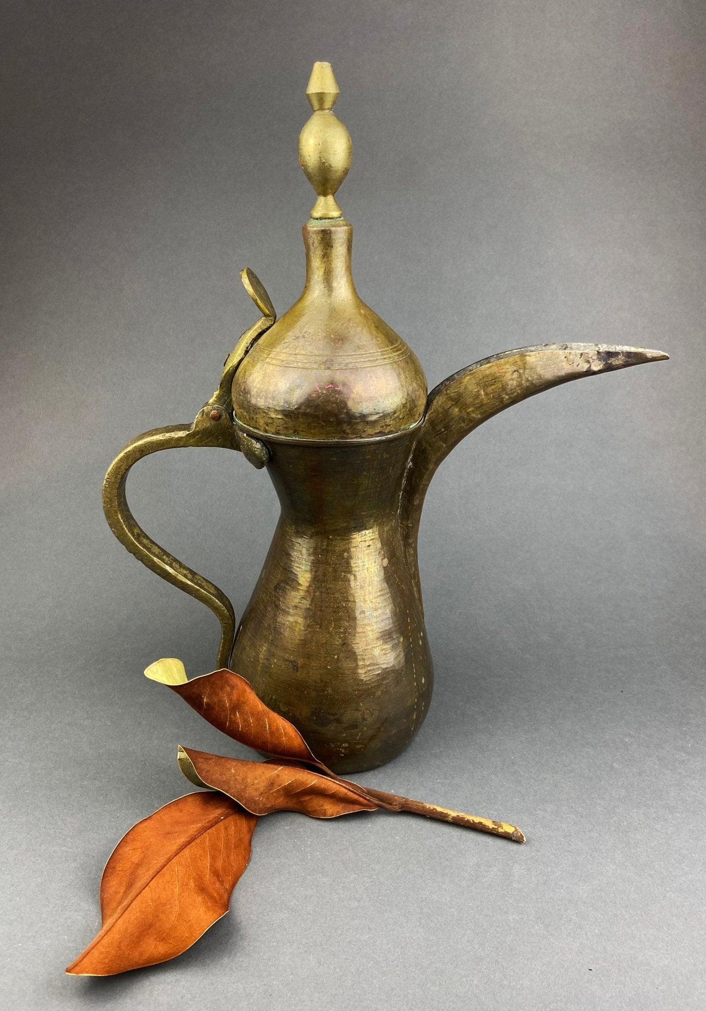 Antique Large Aftaba. Primitive, Hand Hammered Brass Vessel for Water. Made in Northern India and Persia. Highly Collectible Pitcher. - I Bought a Yard Sale