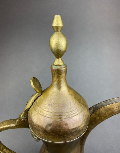 Antique Large Aftaba. Primitive, Hand Hammered Brass Vessel for Water. Made in Northern India and Persia. Highly Collectible Pitcher. - I Bought a Yard Sale