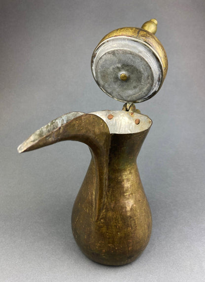 Antique Large Aftaba. Primitive, Hand Hammered Brass Vessel for Water. Made in Northern India and Persia. Highly Collectible Pitcher. - I Bought a Yard Sale