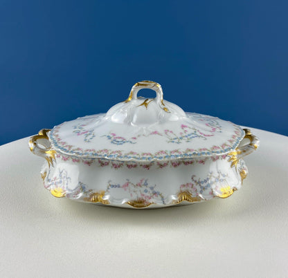 Antique Limoges Breakfast Lunch Dish Set for 8. Floral Motif: Forget - me - Nots Tea Roses. French Country Living. Dining Tea Room Decor. - I Bought a Yard Sale