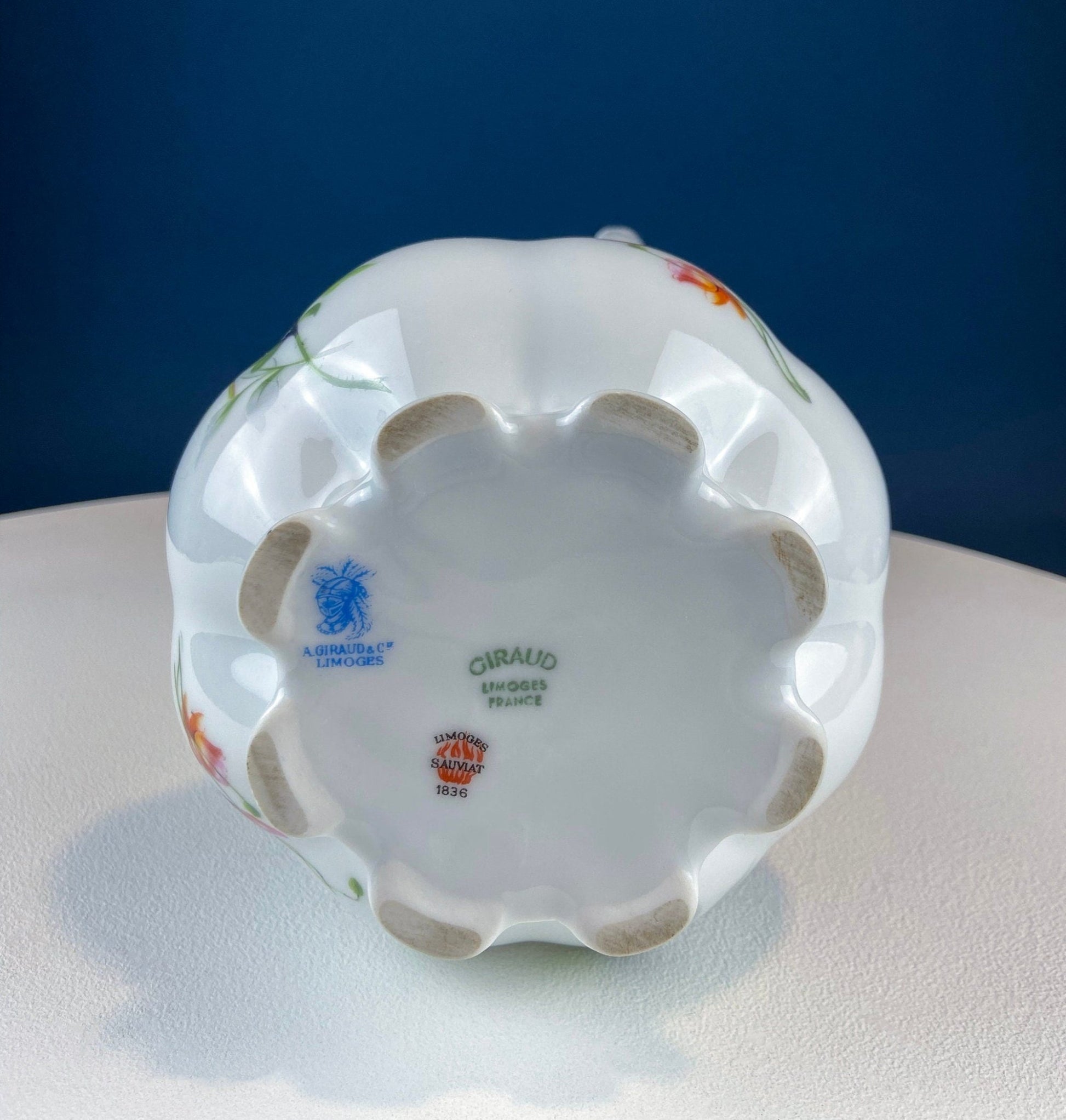 Antique Limoges Coffee Pot or TeaPot. Tall 12 - Inch Stunning Vase. Hand - Painted Red Poppies. Beautiful Silhouette. Bohemian Chic. - I Bought a Yard Sale