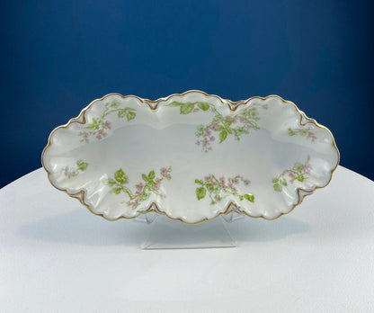 Antique Limoges Plate: Floral Roses, Indian Red Scalloped Rim - I Bought a Yard Sale