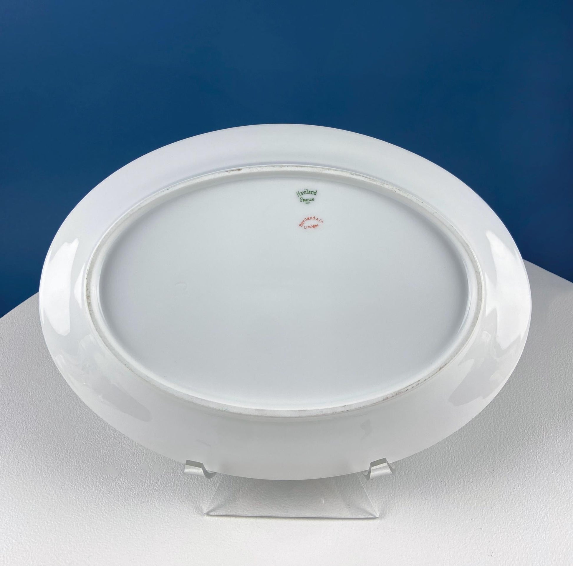 Antique Limoges Porcelain Tea Set with Clover Trim. Set of Six Dessert Plates, 5 Cups and Saucers, & Oval Serving Platter. Haviland France. - I Bought a Yard Sale