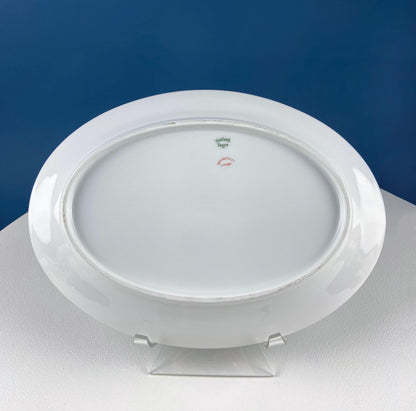 Antique Limoges Porcelain Tea Set with Clover Trim. Set of Six Dessert Plates, 5 Cups and Saucers, & Oval Serving Platter. Haviland France. - I Bought a Yard Sale