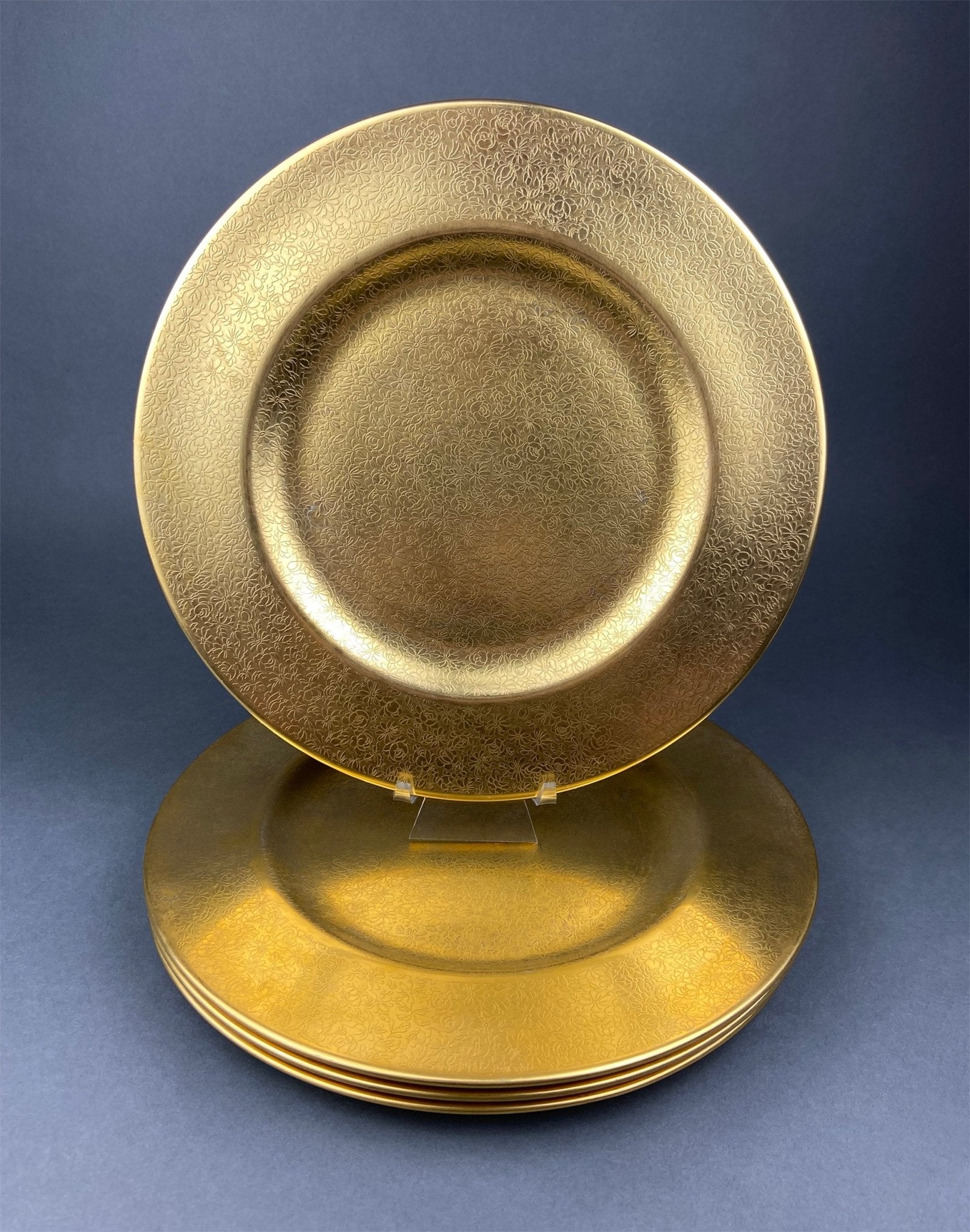 Antique Limoges Porcelain Tea Set/Trio. Tea Cup, Saucer and Salad Plate. White China with Scalloped Gold Rim, Theodore Haviland, France. - I Bought a Yard Sale