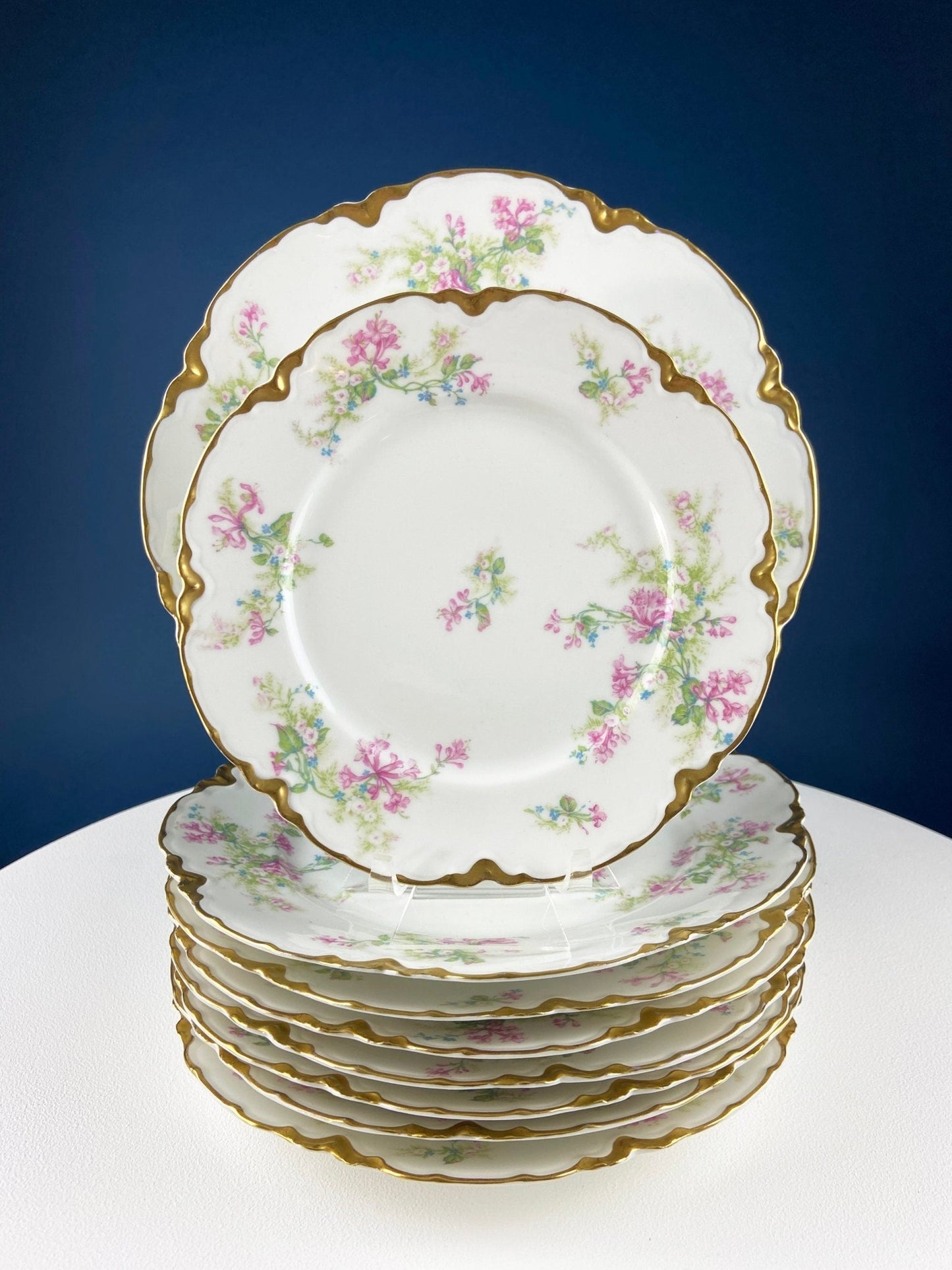 Antique Limoges Trio Tea Set. Floral Motif: Forget - me - nots, Honey Suckle, Roses. Rare Find. French Country Living. Luxurious Dining. - I Bought a Yard Sale