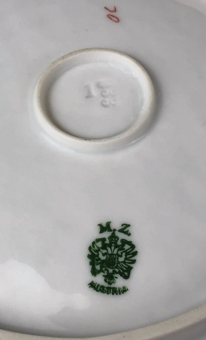 Antique M.Z. Austria Bowl: Hand - Decorated Roses, Scalloped Rim - I Bought a Yard Sale