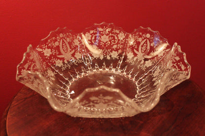 Antique New Martinsville Crystal Platter and Bowl with Prelude Pattern - I Bought a Yard Sale