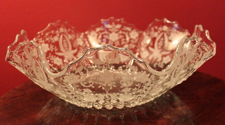 Antique New Martinsville Crystal Platter and Bowl with Prelude Pattern - I Bought a Yard Sale