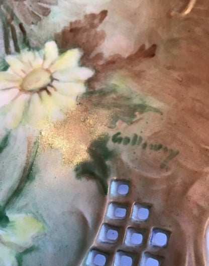 Antique plate with hand - painted Daisies Platter - I Bought a Yard Sale