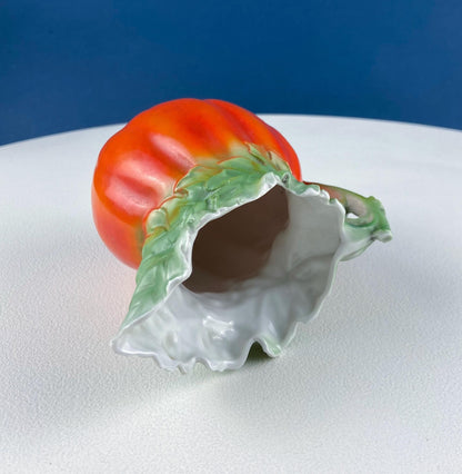 Antique Porcelain Pitcher Creamer Jug Shaped like Tomato Pumpkin. Bavaria Royal Bayreuth Porcelain. Modern Farmhouse. Dining Room Decor. - I Bought a Yard Sale