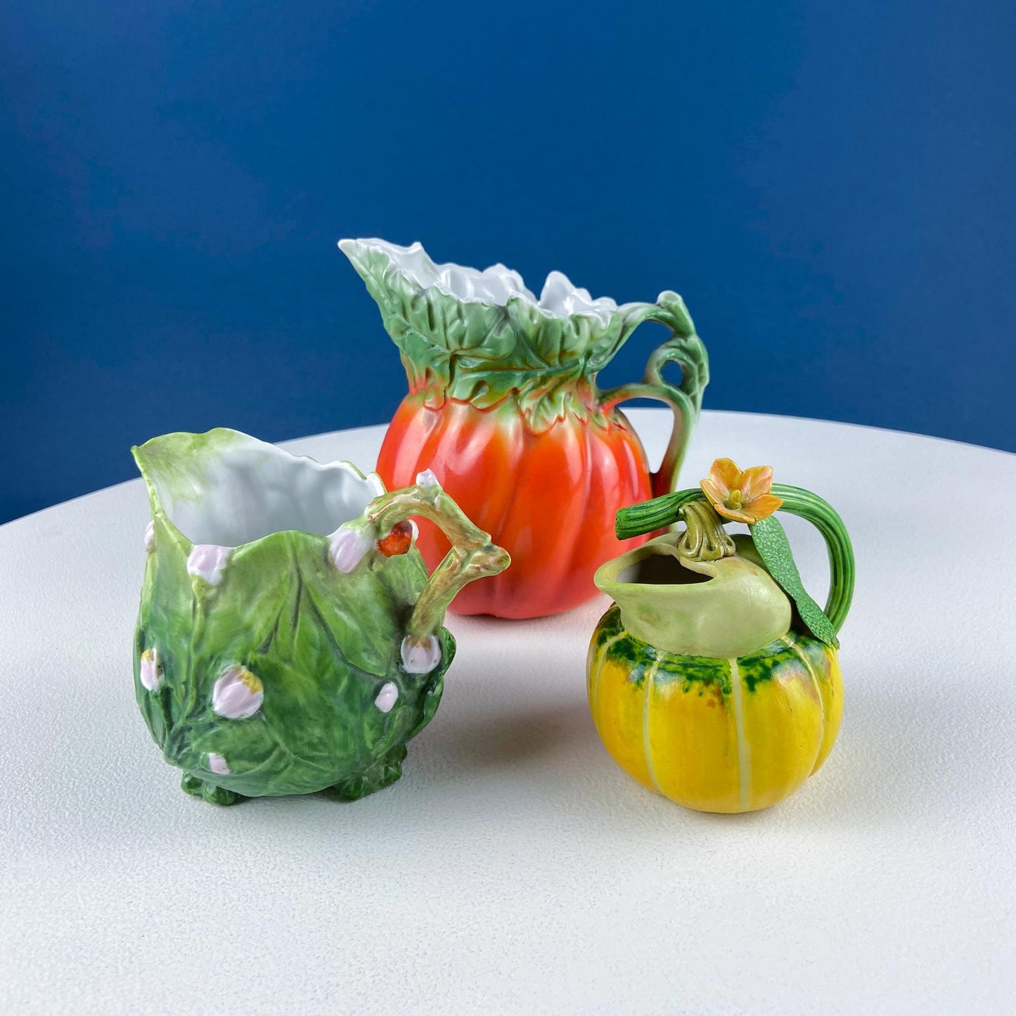 Antique Porcelain Pitcher Creamer Jug Shaped like Tomato Pumpkin. Bavaria Royal Bayreuth Porcelain. Modern Farmhouse. Dining Room Decor. - I Bought a Yard Sale