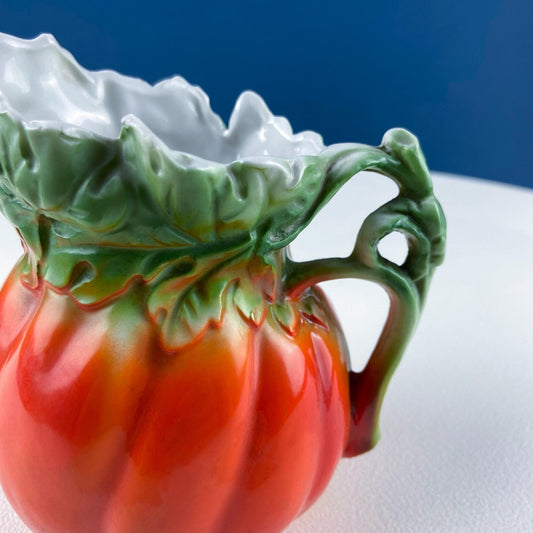 Antique Porcelain Pitcher Creamer Jug Shaped like Tomato Pumpkin. Bavaria Royal Bayreuth Porcelain. Modern Farmhouse. Dining Room Decor. - I Bought a Yard Sale