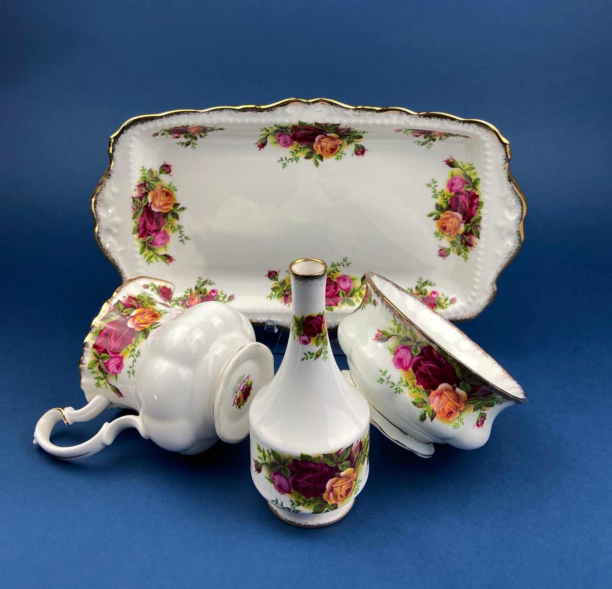 Antique Porcelain Tray for Cosmetics, Perfume, Bath Products, as Breakfast Tray or for Tea Parties. Hand - Painted & Signed by Artist. - I Bought a Yard Sale