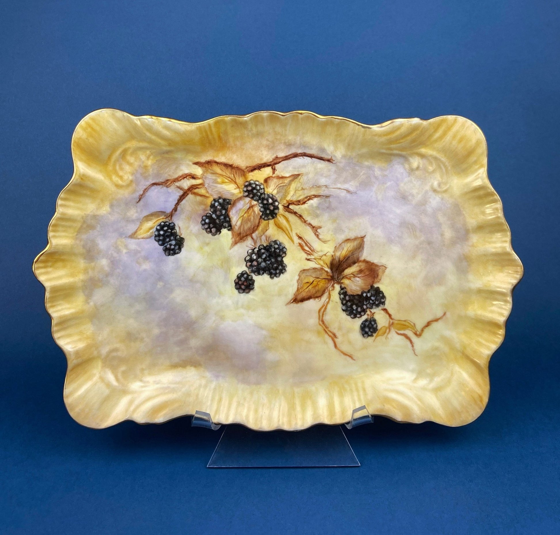 Antique Porcelain Tray for Cosmetics, Perfume, Bath Products, as Breakfast Tray or for Tea Parties. Hand - Painted & Signed by Artist. - I Bought a Yard Sale