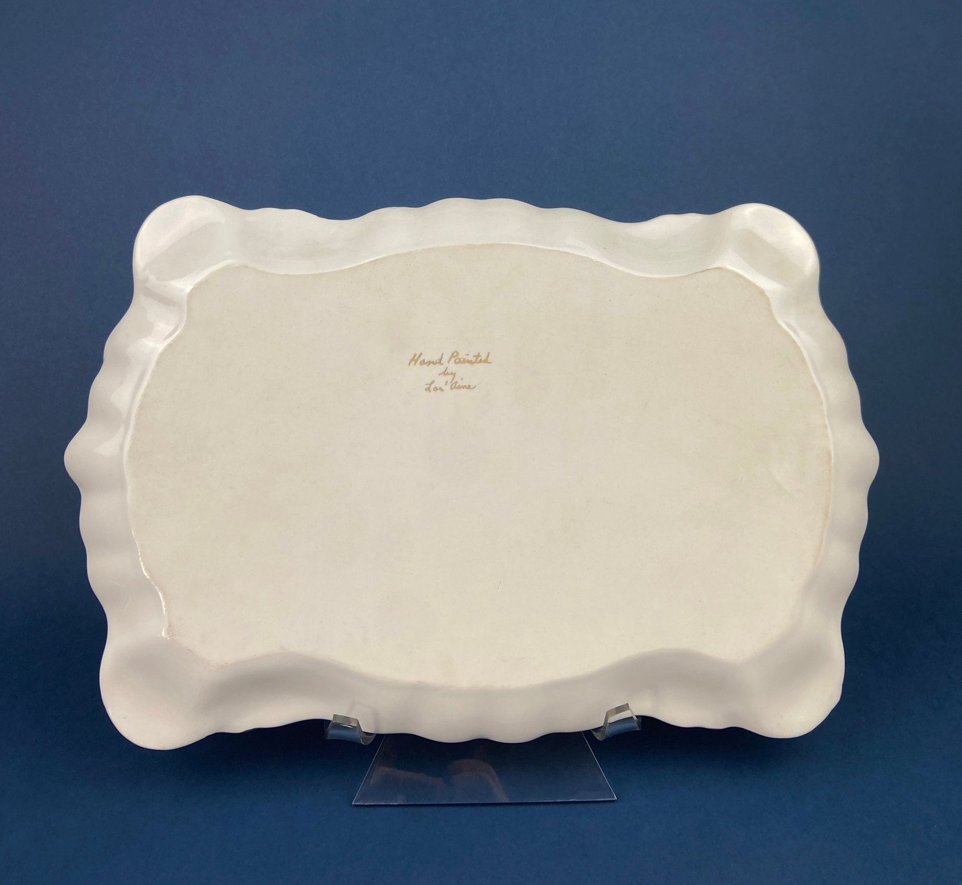Antique Porcelain Tray for Cosmetics, Perfume, Bath Products, as Breakfast Tray or for Tea Parties. Hand - Painted & Signed by Artist. - I Bought a Yard Sale
