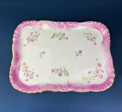 Antique Star Paragon Tea, Coffee, or Chocolate Set. Tray with Matching 5 Cups & Saucers. Delicate Fluting and Flowers. Dining Room Decor. - I Bought a Yard Sale