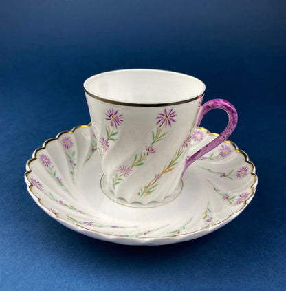 Antique Star Paragon Tea, Coffee, or Chocolate Set. Tray with Matching 5 Cups & Saucers. Delicate Fluting and Flowers. Dining Room Decor. - I Bought a Yard Sale