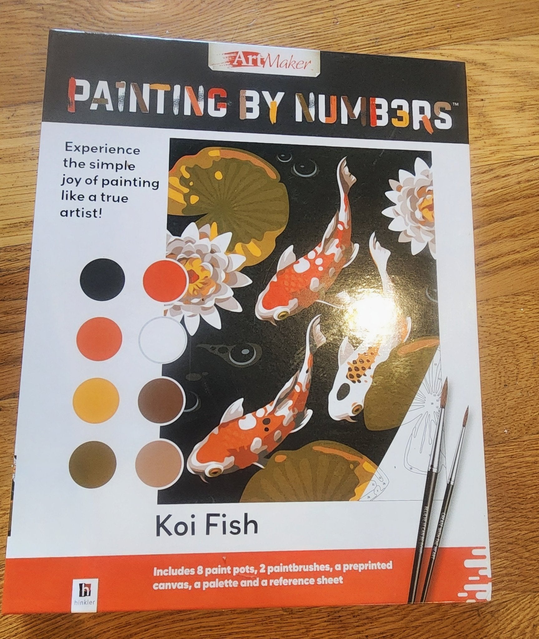Art Maker PAINTING BY NUMBERS: KOI FISH w/ Supplies~~NIP - I Bought a Yard Sale