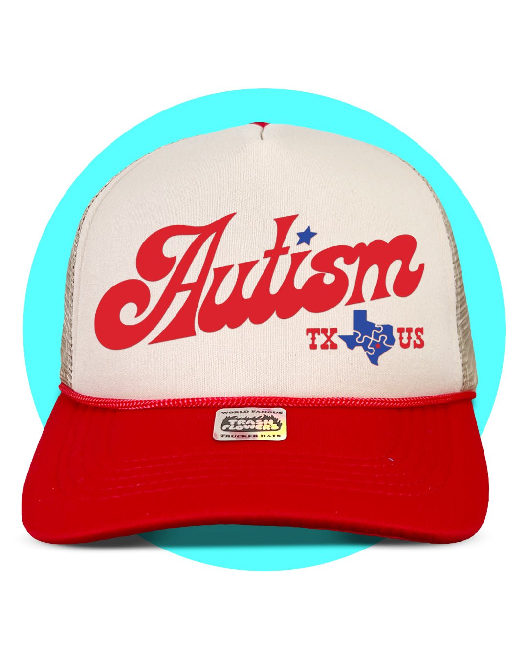 Autism Texas Tourist Board Trucker Hat - I Bought a Yard Sale