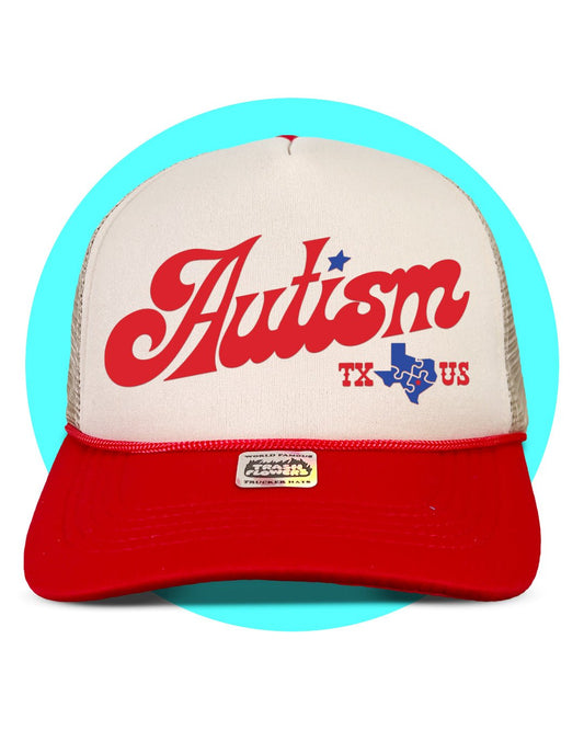 Autism Texas Tourist Board Trucker Hat - I Bought a Yard Sale