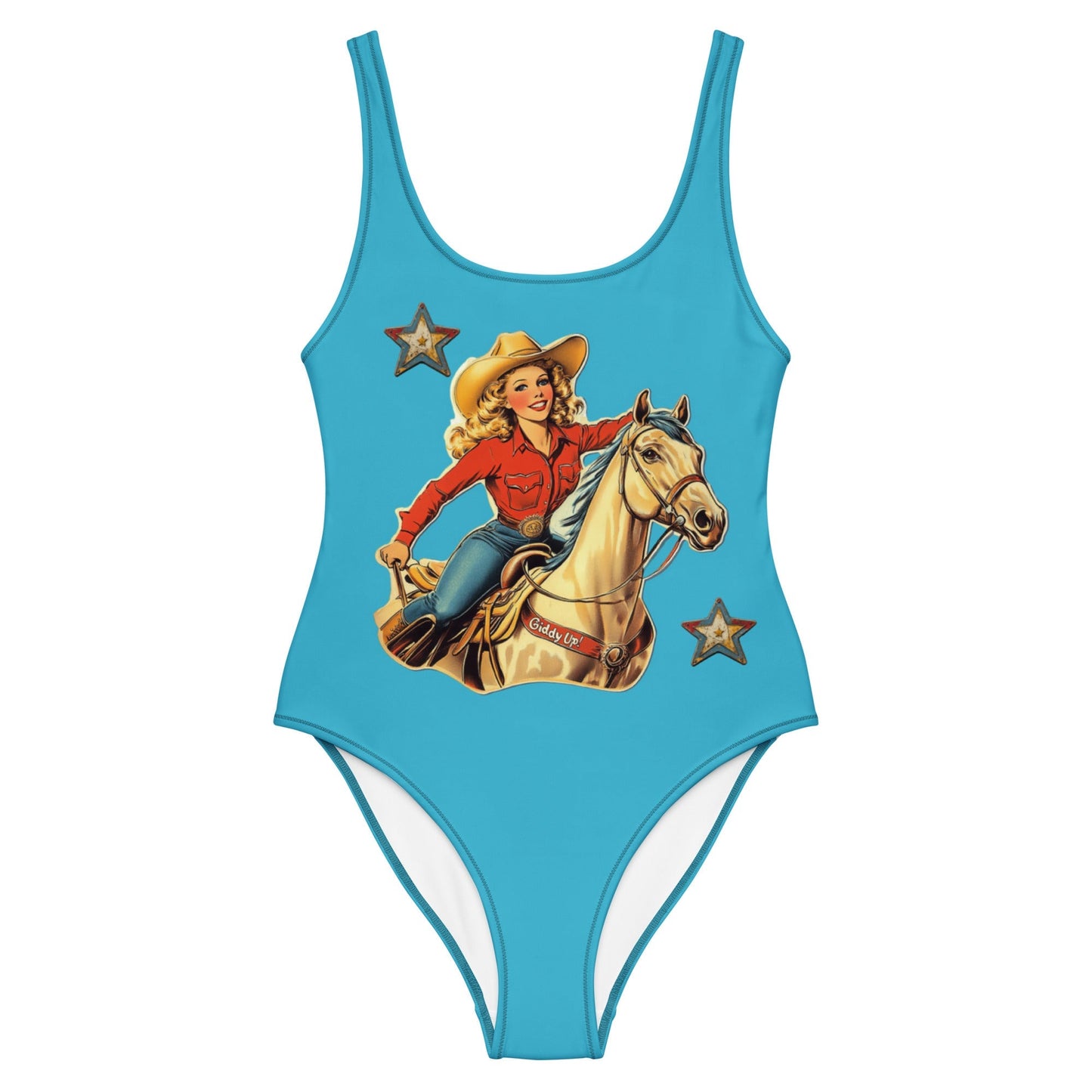 Baha Ranch Yeehaw Vintage Cowgirl One - Piece Swimsuit - I Bought a Yard Sale