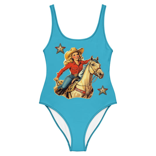 Baha Ranch Yeehaw Vintage Cowgirl One - Piece Swimsuit - I Bought a Yard Sale