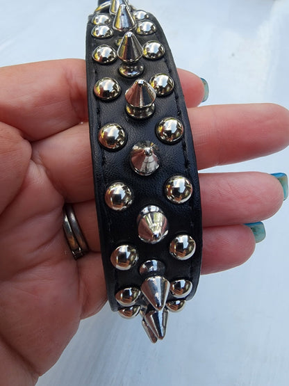 Black Beauty Triple Spike Pet Collar & Leash for Dog 16" long - I Bought a Yard Sale