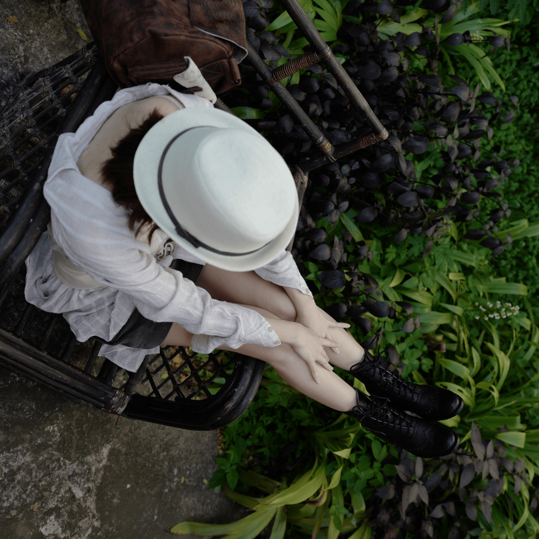 Black Leather Victorian Ankle Boots - I Bought a Yard Sale