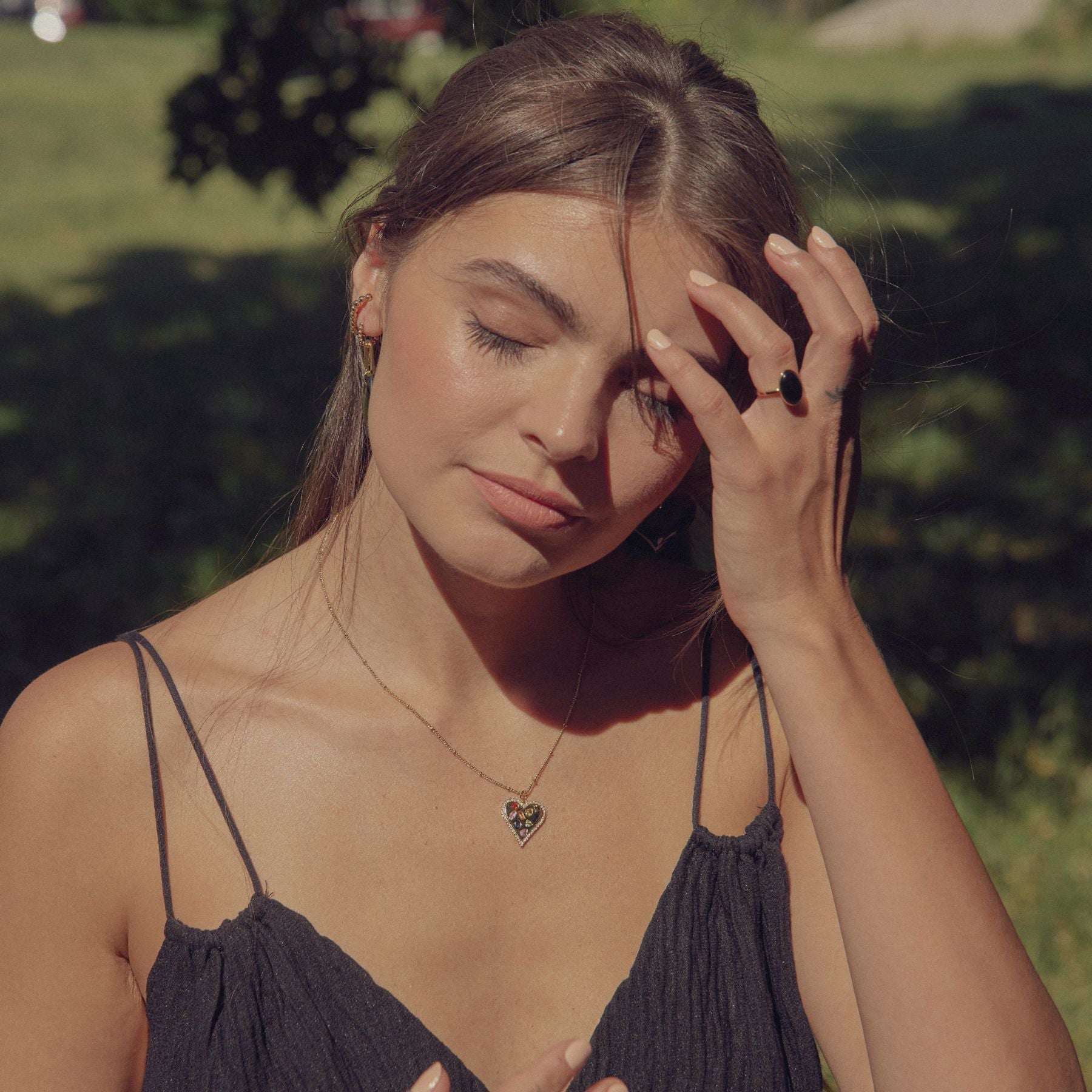 Black Oval Stone Ring in Gold - I Bought a Yard Sale