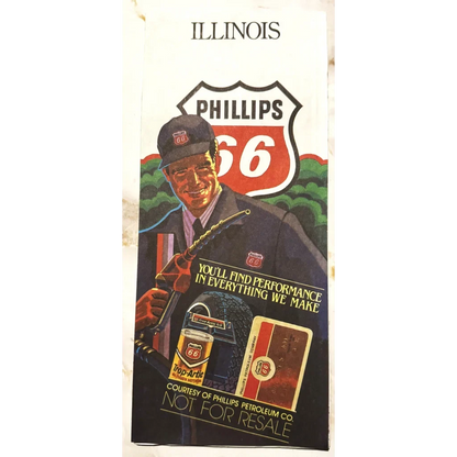 Vintage Blast from the Past Phillips 66 Illinois Coca-Cola Map Treasure