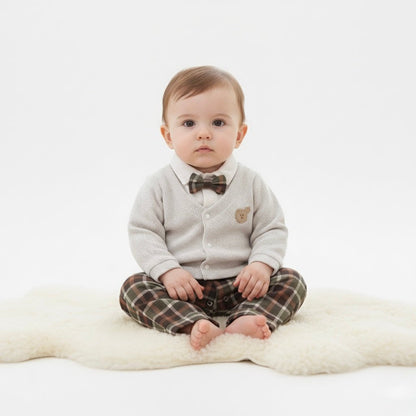 Bowtie Plaid Gentleman Romper - I Bought a Yard Sale