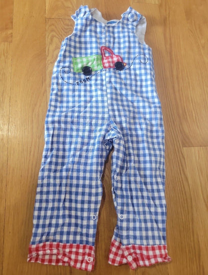 Boys Mudpie 2T - 3T plaid overalls - I Bought a Yard Sale