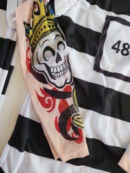Boy's Prisoner Convict Tattoo Sleeves Child Size L 10 - 12 Halloween Costume - I Bought a Yard Sale