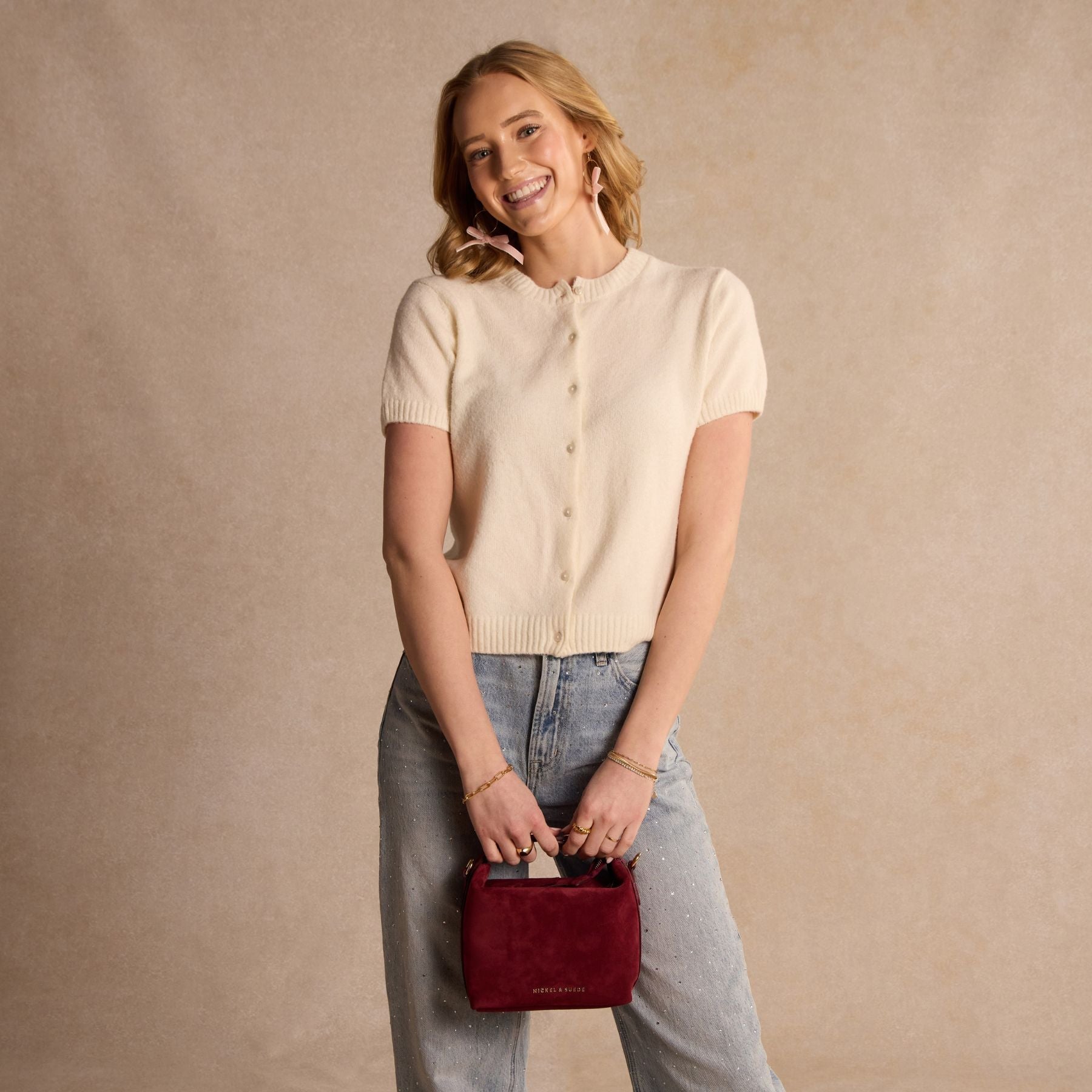 Brigitte Suede Mini Bag in Sangria - I Bought a Yard Sale