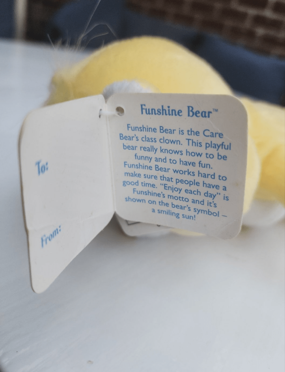 Care Bear 8" Funshine sunshine plush bear in good condition - I Bought a Yard Sale