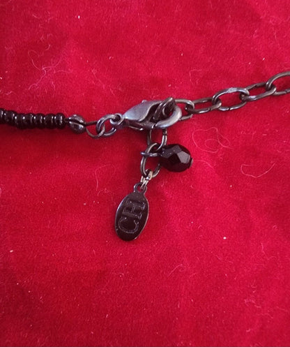 Carolina Herrera Necklace with lustrous black glass beads - I Bought a Yard Sale