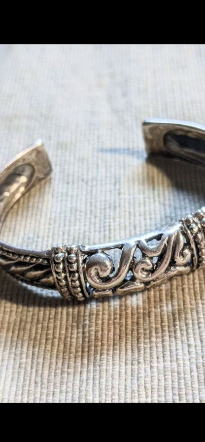 Carolyn Pollack Relios Sterling Silver 925 Scroll Filigree Cuff Bracelet - I Bought a Yard Sale