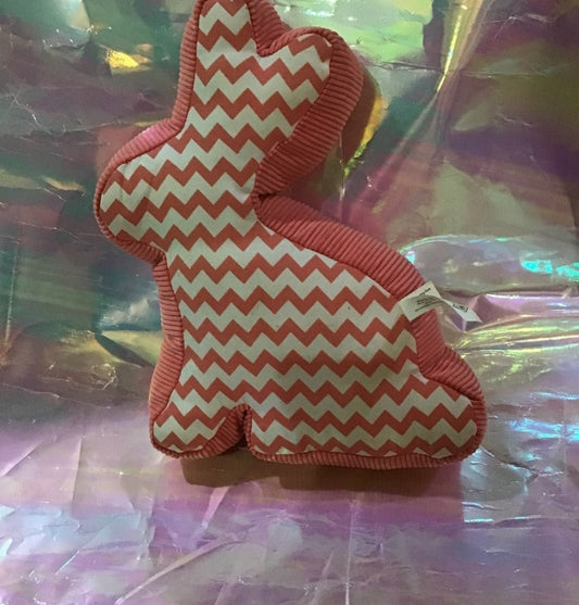 Chevron rabbit Pillow by The petting Zoo, Perfect for Easter Pink and white - I Bought a Yard Sale