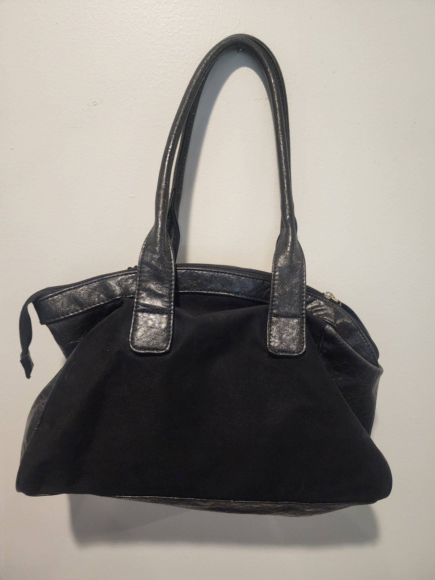 Christian Siriano black Handbag suede and faux leather - I Bought a Yard Sale