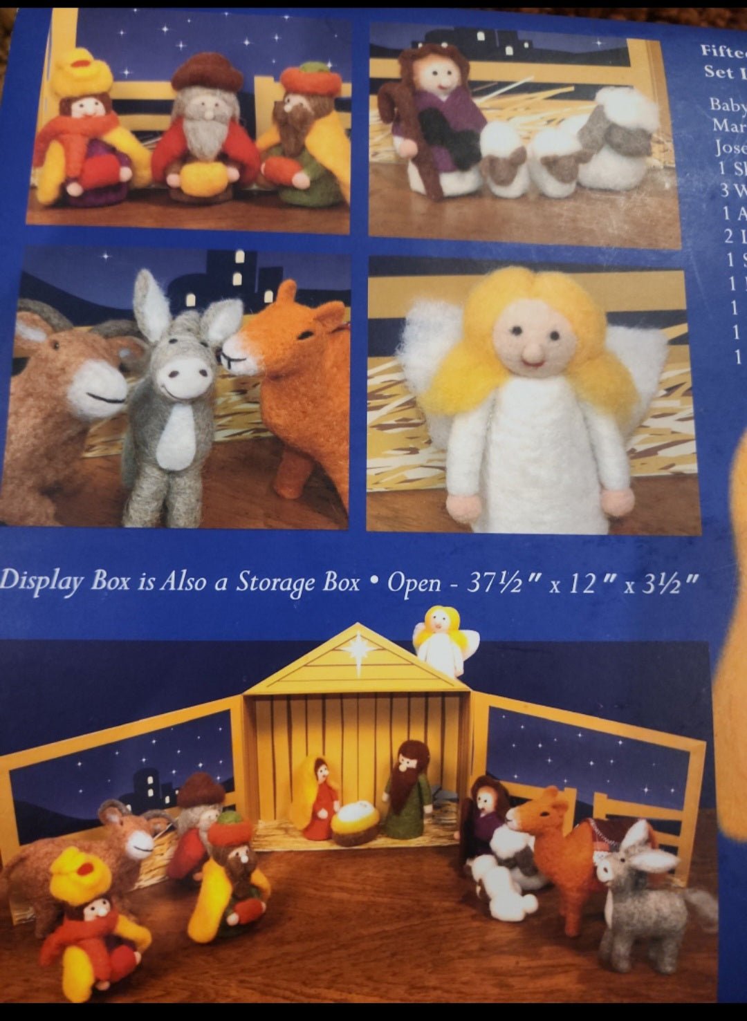 Christmas Handcrafted 15 Piece Wool Nativity Set, Vintage Nativity - I Bought a Yard Sale