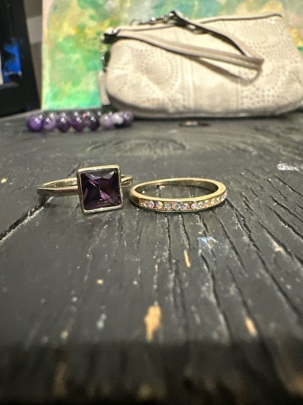 Coach White Leather Large Wristlet, Coach ring and Amethyst bracelet - I Bought a Yard Sale