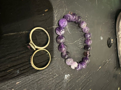 Coach White Leather Large Wristlet, Coach ring and Amethyst bracelet - I Bought a Yard Sale
