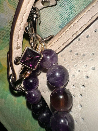 Coach White Leather Large Wristlet, Coach ring and Amethyst bracelet - I Bought a Yard Sale