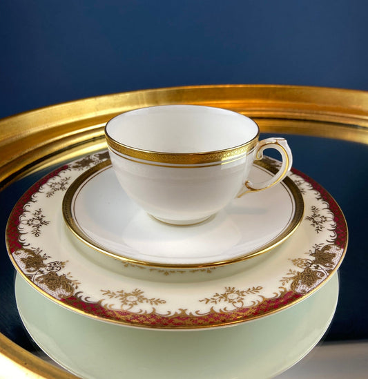 Coalport Elite White Cup and Saucer: Gold Rim Wedding Band China - I Bought a Yard Sale