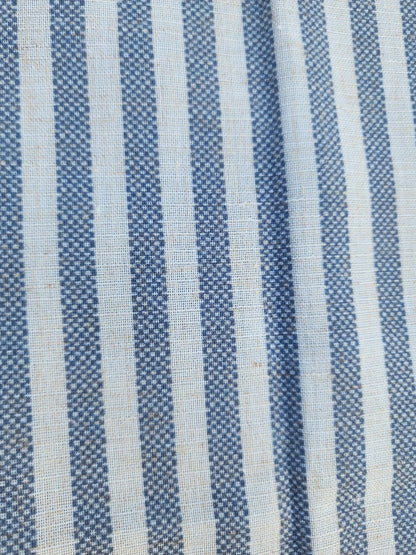 Coastal or Farmhouse Blue & cream Striped Curtains - Short Panels (Set of 2) - I Bought a Yard Sale