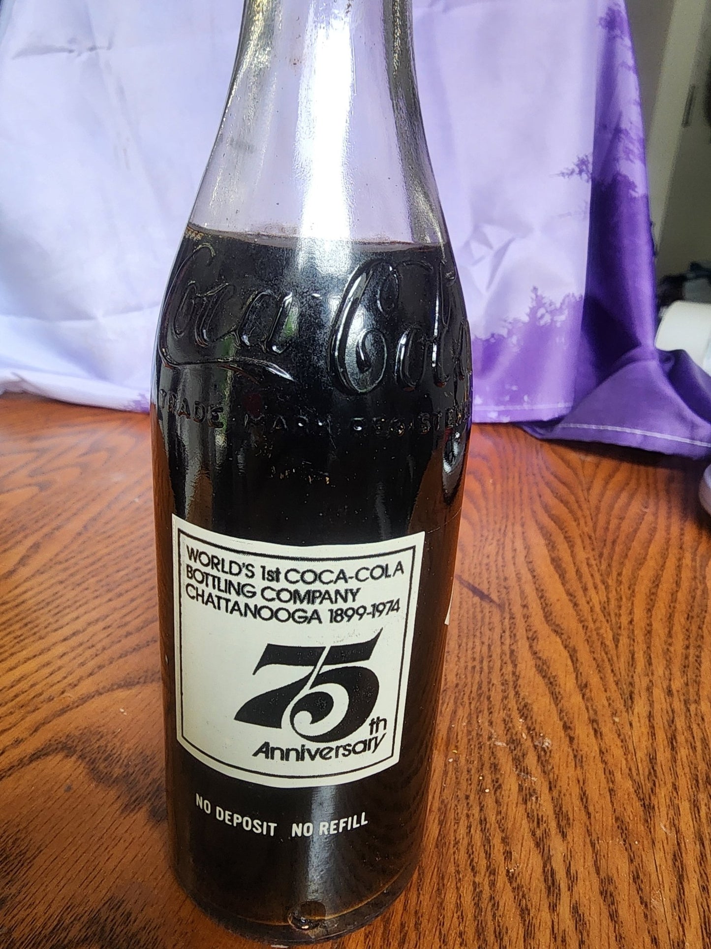 Coca - Cola Soda Pop 1975 75th Anniversary Full Unopened 10 oz. Bottle - I Bought a Yard Sale