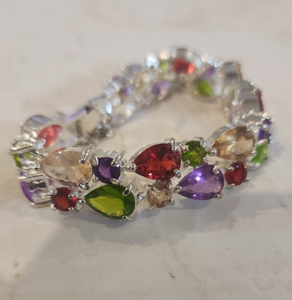 Colorful Bracelet Cubic Zirconia Tennis Bracelet - I Bought a Yard Sale